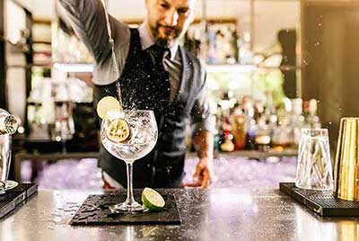 Bartender pouring a drink